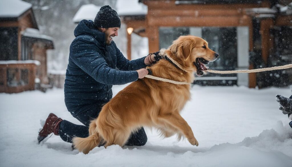 winter dog exercise