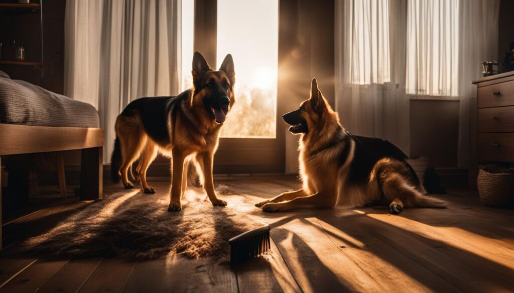 German Shepherd grooming