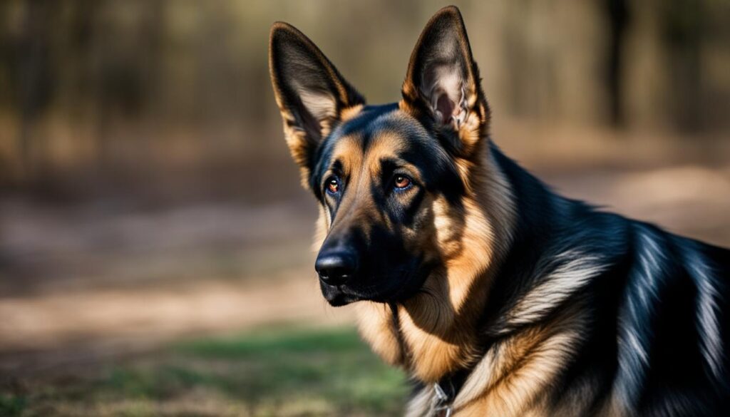 German Shepherd head tilt behavior