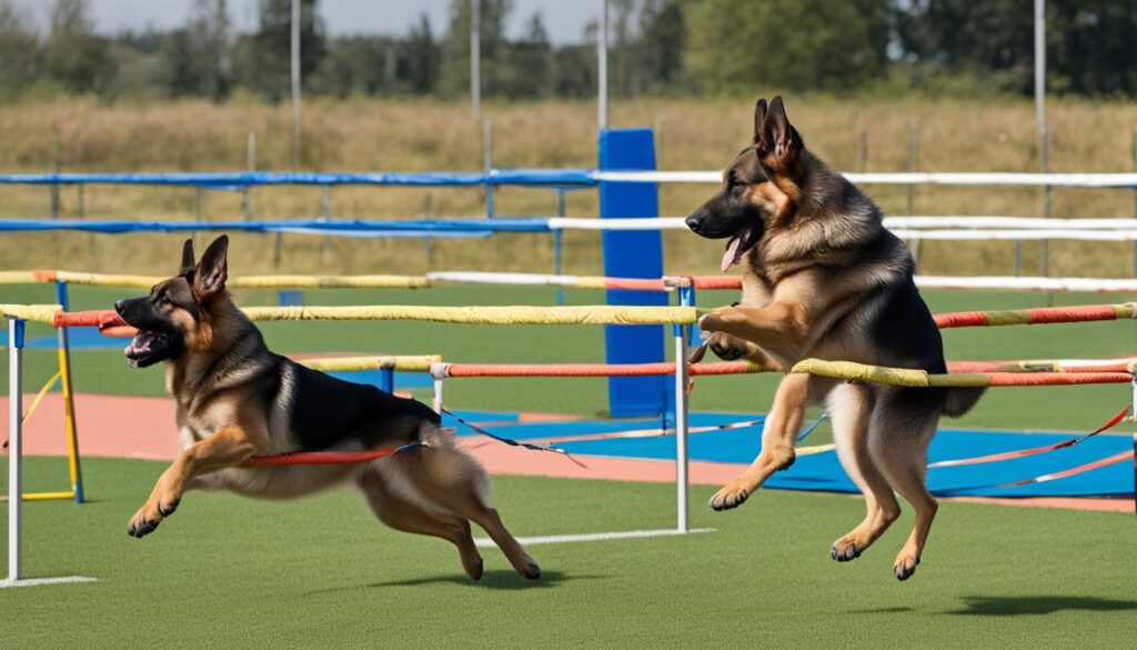 German Shepherd hind leg strengthening exercises