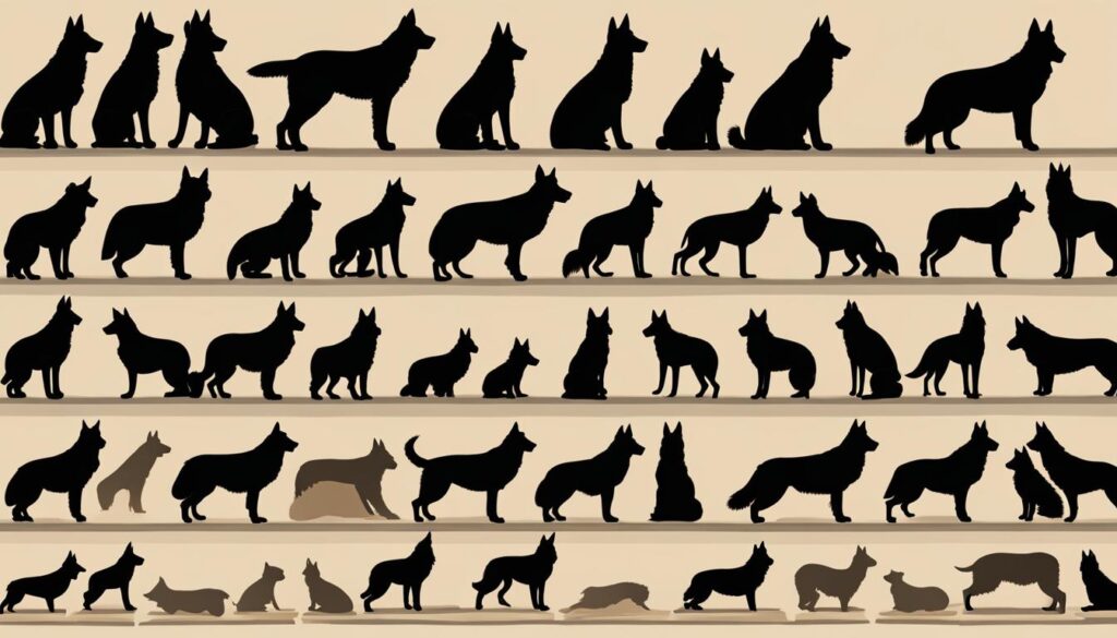 Weight range of German Shepherds