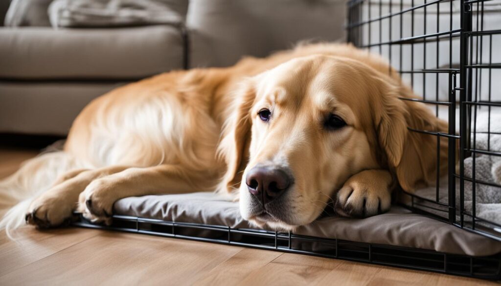 crate training a Golden Retriever