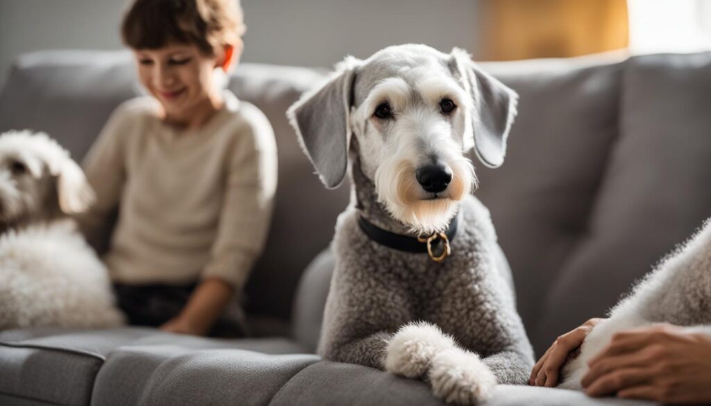 Bedlington Terrier with family